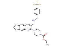 ethyl 4-[3-({[4-(trifluoromethyl)benzyl]amino}methyl)-7,8-dihydro-6H-cyclopenta[g]quinolin-2-yl]-1-piperazinecarboxylate