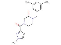 1-(3,5-dimethylbenzyl)-4-[(1-methyl-1H-pyrazol-3-yl)carbonyl]-2-piperazinone