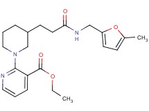 ethyl 2-[3-(3-{[(5-methyl-2-furyl)methyl]amino}-3-oxopropyl)-1-piperidinyl]nicotinate