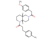 (4aR*,8aS*)-6-[(4-methoxyphenyl)acetyl]-1-[3-(4-methylphenyl)propanoyl]decahydro-1,6-naphthyridine