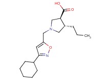 (3S*,4S*)-1-[(3-cyclohexylisoxazol-5-yl)methyl]-4-propylpyrrolidine-3-carboxylic acid