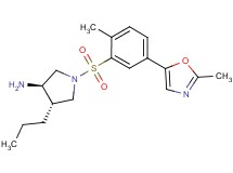 (3R*,4S*)-1-{[2-methyl-5-(2-methyl-1,3-oxazol-5-yl)phenyl]sulfonyl}-4-propylpyrrolidin-3-amine
