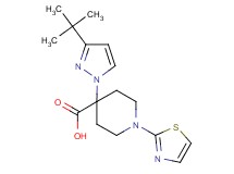 4-(3-tert-butyl-1H-pyrazol-1-yl)-1-(1,3-thiazol-2-yl)piperidine-4-carboxylic acid