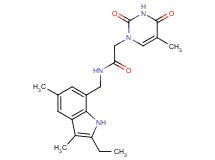 N-[(2-ethyl-3,5-dimethyl-1H-indol-7-yl)methyl]-2-(5-methyl-2,4-dioxo-3,4-dihydropyrimidin-1(2H)-yl)acetamide