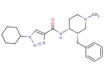 N-[(3S*,4R*)-3-benzyl-1-methyl-4-piperidinyl]-1-cyclohexyl-1H-1,2,3-triazole-4-carboxamide