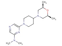 6-{4-[(2R*,6S*)-2,6-dimethyl-4-morpholinyl]-1-piperidinyl}-N,N-dimethyl-2-pyrazinamine