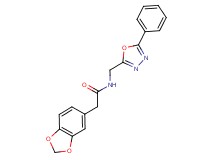 2-(1,3-benzodioxol-5-yl)-N-[(5-phenyl-1,3,4-oxadiazol-2-yl)methyl]acetamide