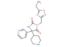 3-[(5-ethyl-1,2,4-oxadiazol-3-yl)methyl]-5-(4-piperidinyl)-5-(3-pyridinyl)-2,4-imidazolidinedione hydrochloride