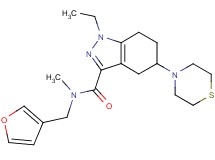1-ethyl-N-(3-furylmethyl)-N-methyl-5-(4-thiomorpholinyl)-4,5,6,7-tetrahydro-1H-indazole-3-carboxamide
