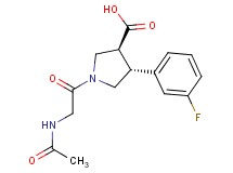 (3S*,4R*)-1-(N-acetylglycyl)-4-(3-fluorophenyl)pyrrolidine-3-carboxylic acid