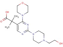 2-{2-[4-(2-hydroxyethyl)piperazin-1-yl]-4-morpholin-4-ylpyrimidin-5-yl}-2-methylpropanoic acid