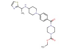 ethyl 4-[4-(4-{[1-(1,3-thiazol-2-yl)ethyl]amino}-1-piperidinyl)benzoyl]-1-piperazinecarboxylate