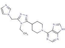 6-{4-[4-ethyl-5-(1H-imidazol-1-ylmethyl)-4H-1,2,4-triazol-3-yl]piperidin-1-yl}-9H-purine