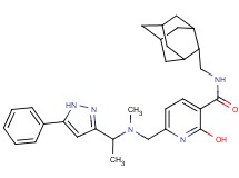 N-(2-adamantylmethyl)-2-hydroxy-6-({methyl[1-(5-phenyl-1H-pyrazol-3-yl)ethyl]amino}methyl)nicotinamide