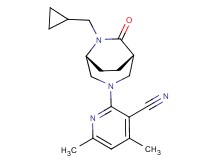 2-[(1S*,5R*)-6-(cyclopropylmethyl)-7-oxo-3,6-diazabicyclo[3.2.2]non-3-yl]-4,6-dimethylnicotinonitrile