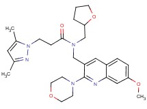 3-(3,5-dimethyl-1H-pyrazol-1-yl)-N-{[7-methoxy-2-(4-morpholinyl)-3-quinolinyl]methyl}-N-(tetrahydro-2-furanylmethyl)propanamide