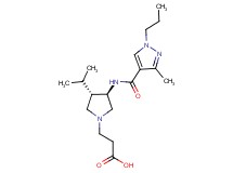3-(rel-(3S,4R)-3-isopropyl-4-{[(3-methyl-1-propyl-1H-pyrazol-4-yl)carbonyl]amino}-1-pyrrolidinyl)propanoic acid hydrochloride