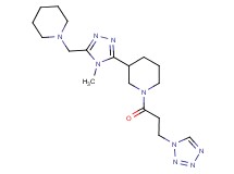 3-[4-methyl-5-(piperidin-1-ylmethyl)-4H-1,2,4-triazol-3-yl]-1-[3-(1H-tetrazol-1-yl)propanoyl]piperidine