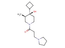 (3R*,4R*)-4-cyclobutyl-3-methyl-1-[3-(1-pyrrolidinyl)propanoyl]-4-piperidinol