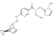 N-ethyl-N-[(1-methyl-1H-imidazol-2-yl)methyl]-6-{[(1R*,2S*,4S*)-spiro[bicyclo[2.2.1]heptane-7,1'-cyclopropane]-5-en-2-ylmethyl]amino}nicotinamide