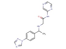 N-pyrazin-2-yl-2-({1-[4-(1H-1,2,4-triazol-1-yl)phenyl]ethyl}amino)acetamide