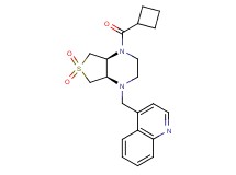 4-{[(4aS*,7aR*)-4-(cyclobutylcarbonyl)-6,6-dioxidohexahydrothieno[3,4-b]pyrazin-1(2H)-yl]methyl}quinoline