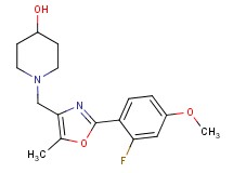 1-{[2-(2-fluoro-4-methoxyphenyl)-5-methyl-1,3-oxazol-4-yl]methyl}piperidin-4-ol
