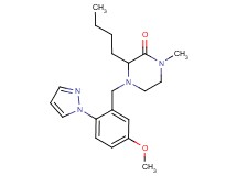 3-butyl-4-[5-methoxy-2-(1H-pyrazol-1-yl)benzyl]-1-methyl-2-piperazinone