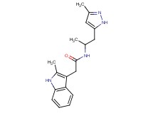 2-(2-methyl-1H-indol-3-yl)-N-[1-methyl-2-(3-methyl-1H-pyrazol-5-yl)ethyl]acetamide