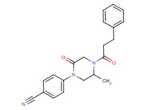 4-[5-methyl-2-oxo-4-(3-phenylpropanoyl)-1-piperazinyl]benzonitrile