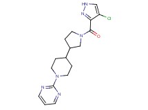 2-(4-{1-[(4-chloro-1H-pyrazol-3-yl)carbonyl]-3-pyrrolidinyl}-1-piperidinyl)pyrimidine