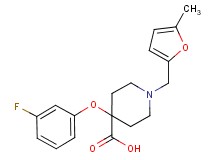 4-(3-fluorophenoxy)-1-[(5-methyl-2-furyl)methyl]piperidine-4-carboxylic acid