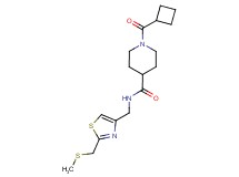 1-(cyclobutylcarbonyl)-N-({2-[(methylthio)methyl]-1,3-thiazol-4-yl}methyl)-4-piperidinecarboxamide