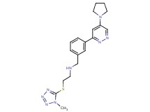 {2-[(1-methyl-1H-tetrazol-5-yl)thio]ethyl}{3-[5-(1-pyrrolidinyl)-3-pyridazinyl]benzyl}amine bis(trifluoroacetate)