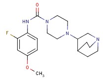 4-(1-azabicyclo[2.2.2]oct-3-yl)-N-(2-fluoro-4-methoxyphenyl)piperazine-1-carboxamide