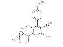 2-amino-6-(2,2-dimethyltetrahydro-2H-pyran-4-yl)-5-ethyl-4-(2-methoxypyrimidin-5-yl)nicotinonitrile