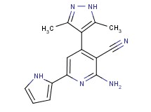 2-amino-4-(3,5-dimethyl-1H-pyrazol-4-yl)-6-(1H-pyrrol-2-yl)nicotinonitrile