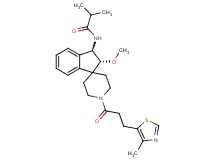 N-{(2R*,3R*)-2-methoxy-1'-[3-(4-methyl-1,3-thiazol-5-yl)propanoyl]-2,3-dihydrospiro[indene-1,4'-piperidin]-3-yl}-2-methylpropanamide