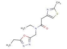 N-ethyl-N-[(5-ethyl-1,3,4-oxadiazol-2-yl)methyl]-2-(2-methyl-1,3-thiazol-4-yl)acetamide