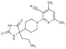 2-[4-(2,5-dioxo-4-propylimidazolidin-4-yl)piperidin-1-yl]-4,6-dimethylnicotinonitrile