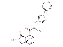 (1R*,5S*,6R*,7S*)-N,3-dimethyl-4-oxo-N-[(1-phenyl-1H-pyrazol-4-yl)methyl]-10-oxa-3-azatricyclo[5.2.1.0~1,5~]dec-8-ene-6-carboxamide