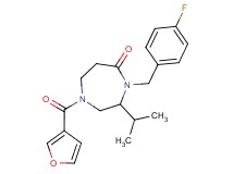 4-(4-fluorobenzyl)-1-(3-furoyl)-3-isopropyl-1,4-diazepan-5-one