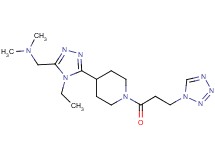1-(4-ethyl-5-{1-[3-(1H-tetrazol-1-yl)propanoyl]piperidin-4-yl}-4H-1,2,4-triazol-3-yl)-N,N-dimethylmethanamine