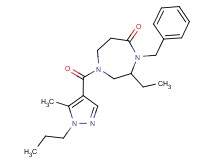 4-benzyl-3-ethyl-1-[(5-methyl-1-propyl-1H-pyrazol-4-yl)carbonyl]-1,4-diazepan-5-one