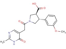 (3S*,4R*)-4-(3-methoxyphenyl)-1-[(2-methyl-6-oxo-1,6-dihydropyrimidin-5-yl)acetyl]pyrrolidine-3-carboxylic acid