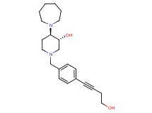 (3R*,4R*)-4-(1-azepanyl)-1-[4-(4-hydroxy-1-butyn-1-yl)benzyl]-3-piperidinol