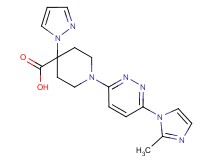 1-[6-(2-methyl-1H-imidazol-1-yl)pyridazin-3-yl]-4-(1H-pyrazol-1-yl)piperidine-4-carboxylic acid
