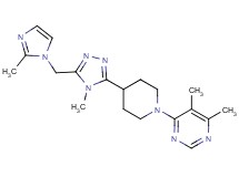 4,5-dimethyl-6-(4-{4-methyl-5-[(2-methyl-1H-imidazol-1-yl)methyl]-4H-1,2,4-triazol-3-yl}piperidin-1-yl)pyrimidine