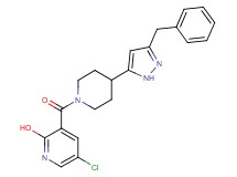 3-{[4-(3-benzyl-1H-pyrazol-5-yl)-1-piperidinyl]carbonyl}-5-chloro-2-pyridinol