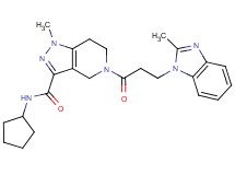 N-cyclopentyl-1-methyl-5-[3-(2-methyl-1H-benzimidazol-1-yl)propanoyl]-4,5,6,7-tetrahydro-1H-pyrazolo[4,3-c]pyridine-3-carboxamide